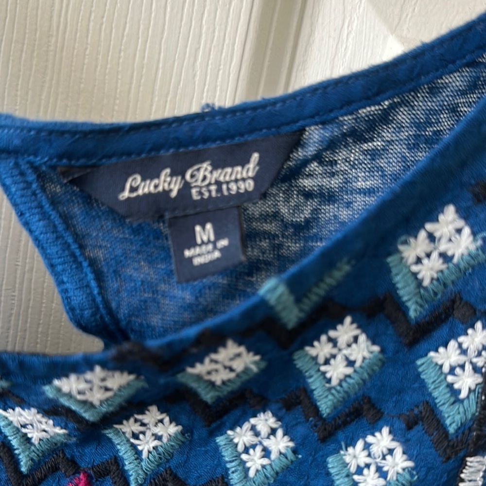 Lucky Brand Blue Patterned Top
